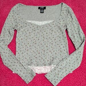 100 percent cotton Eyelet Floral Long Sleeve